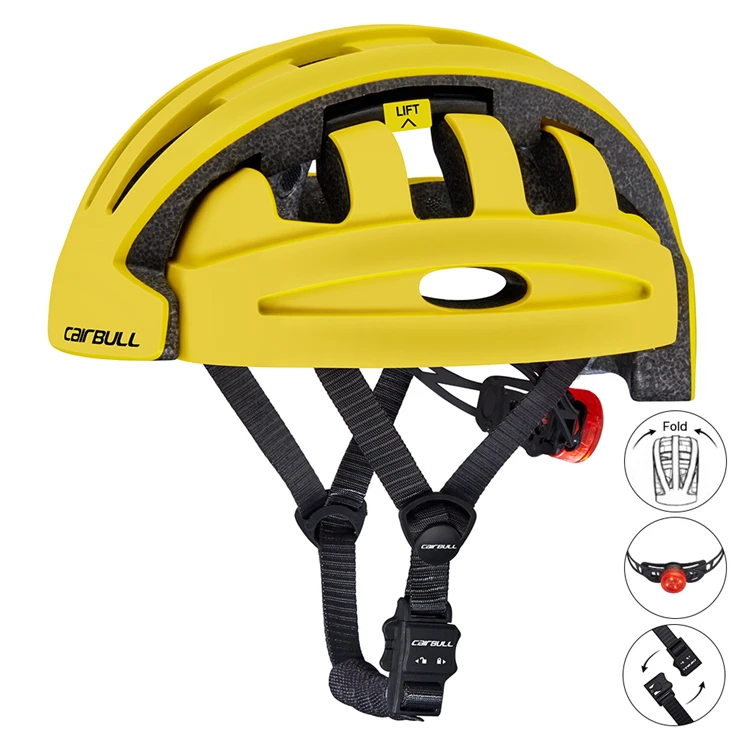 Cairbull складные велосипедные шлемы с светодиодный фонарь Портативный утепленные безопасности складной велосипедный шлем CE Сертификация городской шлем