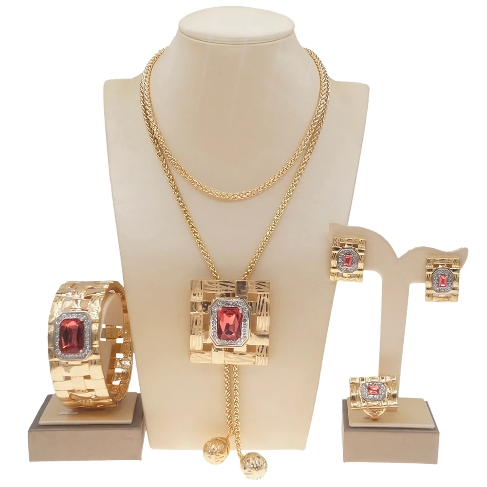 

Yulaili Latest Design Semi-precious Stones Accessories Set Design Romantic Ladies Party Hundred Matching Dating Jewelry Sets