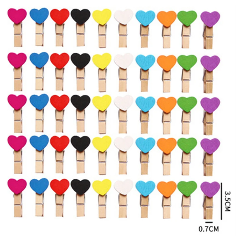 

50 шт любовь фото зажим деревянной обратите внимание на сообщение папка фото стены украшения детской комнаты Ремесленная игрушки аксессуар...