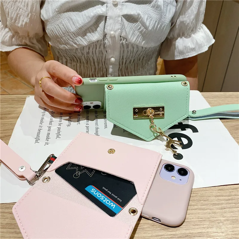 

Case for IPhone 12 11 Pro XS Max XR X 6S 7 8 Plus Deer Pendant Leather Wallet Chain Lanyard Soft Phone for Samsung S8 S9 S10 A51