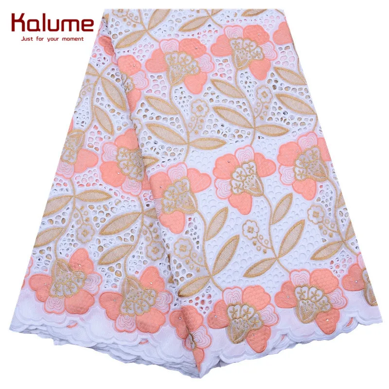 Швейцарское швейцарское кружево Kalume Персиковое Африканское с отверстиями вечерние швейцарские кружева для