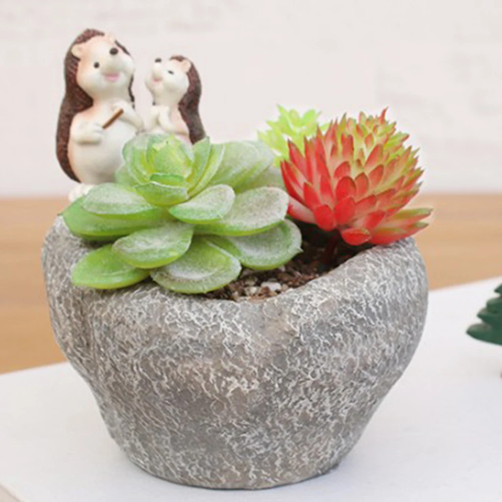 

Resin Succulent Planter Mini Flower Pots Indoor Desktop Decor Creative Gifts Succulent Flowerpot Resin Process Ornaments