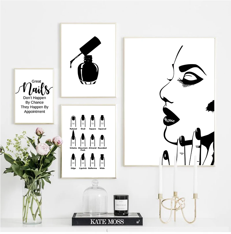 

Nail Salon Quotes Makeup Wall Art Posters and Prints Nail Tech Artist Gift Fashion Art Picture Canvas Painting Nail Beauty Decor