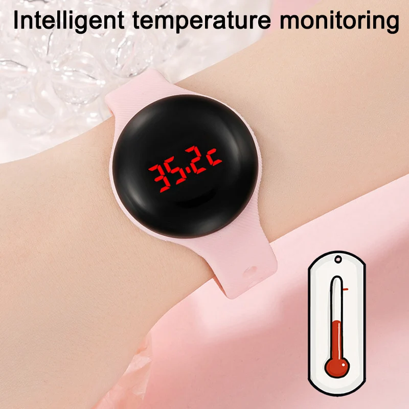 

Round LED Temp Display Fitness Bracelet Waterproof Smart Watch Time/Date/Luminous DU55