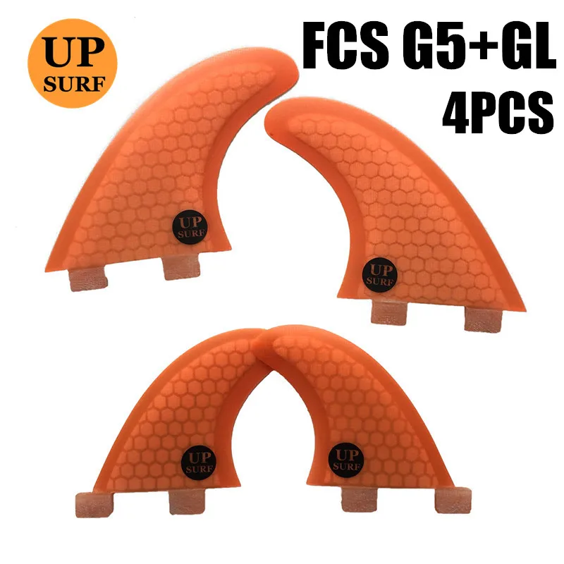 G5GL 4pcs orange Upsurf логотип FCS плавники G3/G5/GL с винтами и ключ плавники сумка для серфинга сотовый плавник Стекловолокна Плавники FCS Quilhas плавники - Цвет: G5GL 4pcs orange