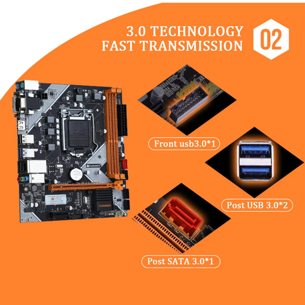 HUANANZHI B75 Замена для I3 I5 I7 cpu настольная материнская плата SATA3 LGA1155 печатная USB 3 0
