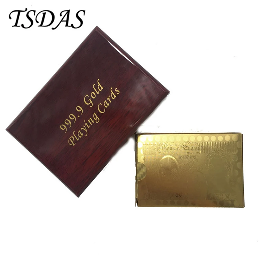 24k Gold Фольга игральные карты для контроля уровня сахара в крови с 50 фунтов узор