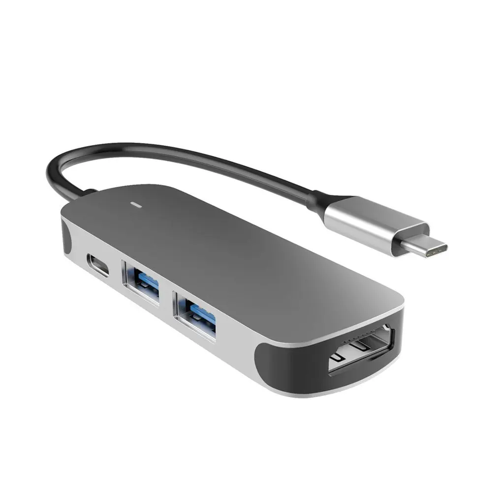 

Высокоскоростной Usb-концентратор 4 в 1, совместимый с Usb Type-C и HDMI, зарядное устройство Pd, мульти-Usb C адаптер, док-станция USB3.0