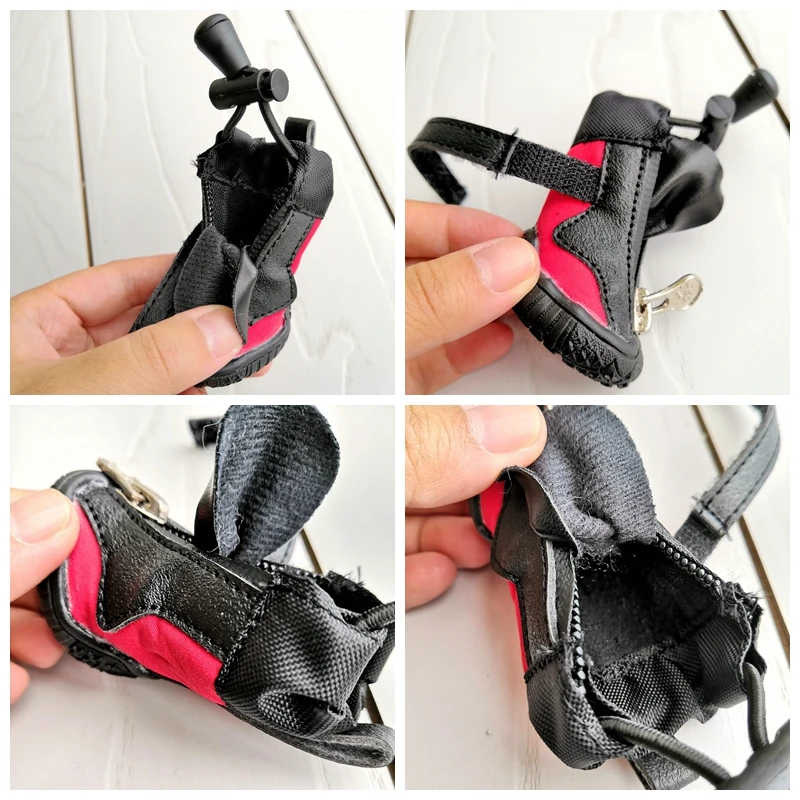 Водонепроницаемые зимние черные ботинки для собак йоркширов нескользящие