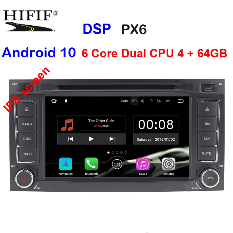 Автомагнитола IPS px6 мультимедийный видеоплеер на Android 10 GPS USB DVR FM/AM для VW/Volkswagen/Touareg