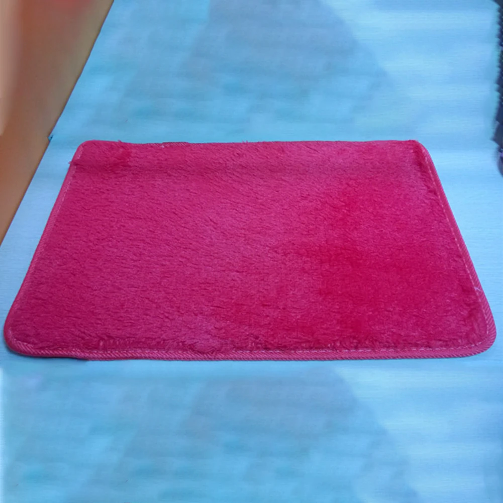 Одноцветные плюшевые напольные прокладки Нескользящие лохматые коврики