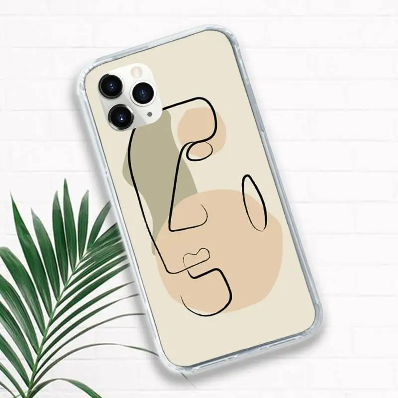 

Abstract line art Phone Case for iPhone 11 12 pro XS MAX 8 7 6 6S Plus X 5S SE 2020 XR Luxury brand shell funda coque