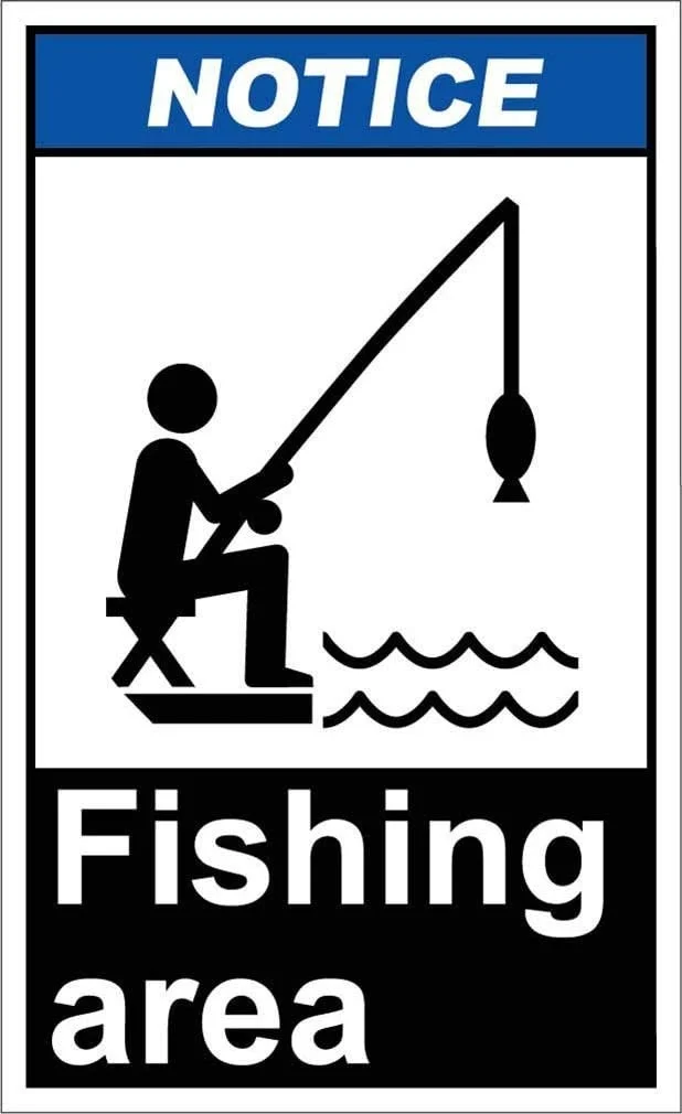 

Warning Sign Plaque Sign Wall Art ,Fishing Area,Plaque Art Island Boat Great Metal Tin Sign