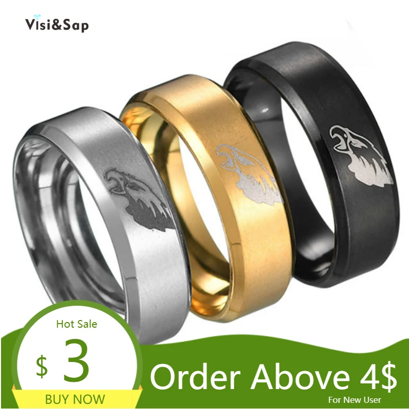 Visisap Орел память логотип Нержавеющая сталь Размеры Большие размеры 6 13 кольца для