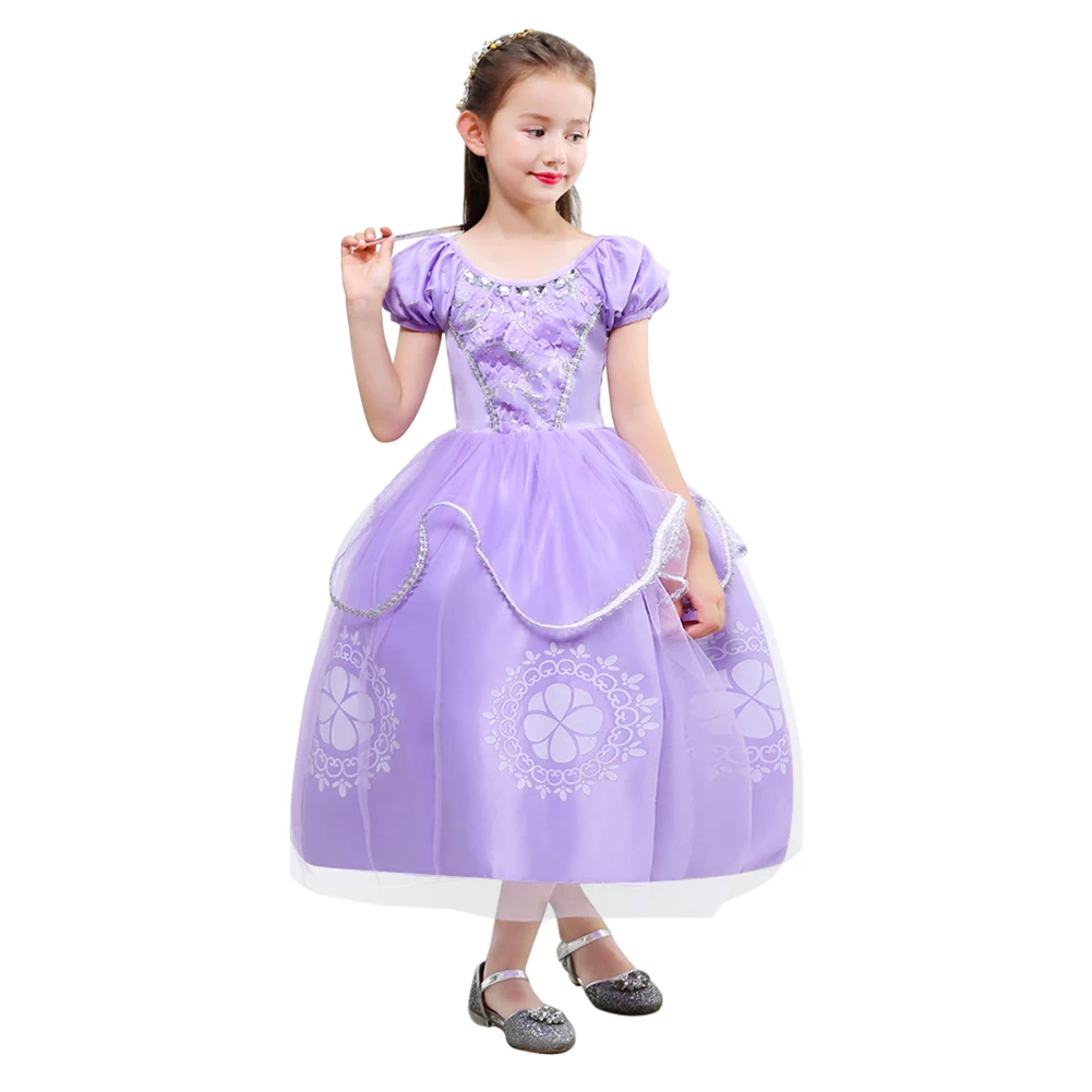 Маленький для девочек модное платье без рукавов с принтом Софии первой