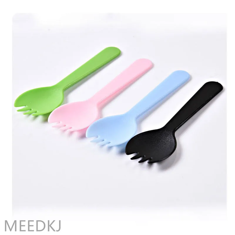 

50pcs thickened disposable fork spoon fruit fork knife fork spoon dessert spoon cake cutlery fork spoon