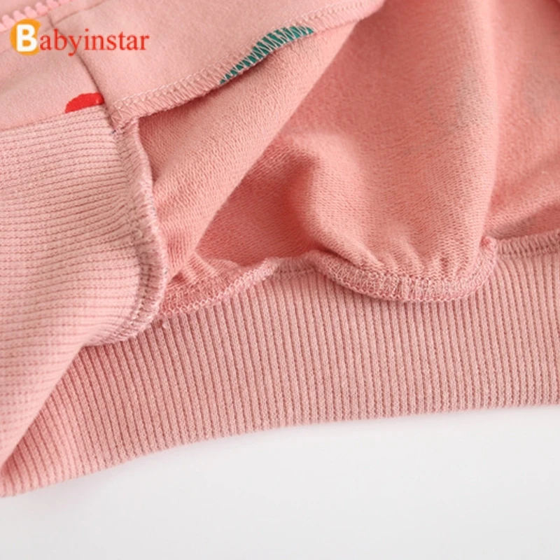 Babyinstar/Новинка пальто для маленьких девочек с принтом вишни детская одежда куртки