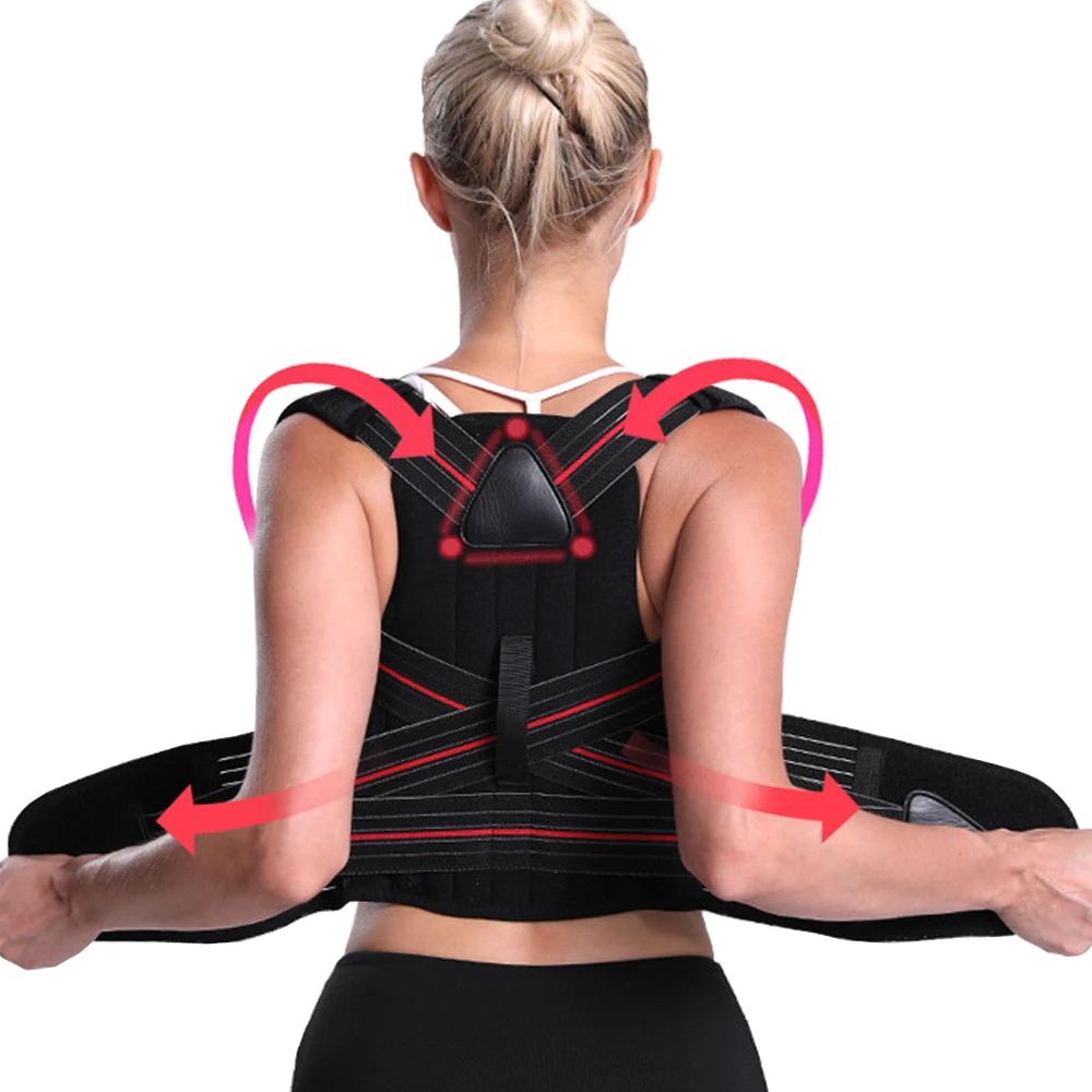 

Adjustable Alloy Bone Shoulder Posture Corrector Corset Back Brace Spine Belt Lumbar Support Straightener Round Belt Men Women