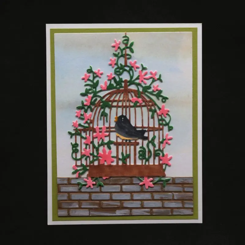 Металлический трафарет в виде птичьей клетки сделай сам скрапбукинг альбом