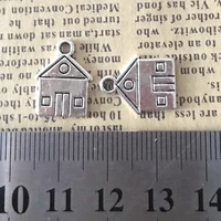 10pc1316mm alloy house antique silver jewelry accessories key chain necklace dly