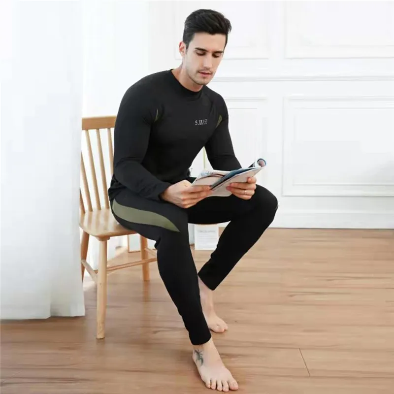 Thermal Underwear Winter Compression Fleece Sweat Quick Drying MMA Rash Gard Tactics Leggings  Thermo Underwear Men Clothing
