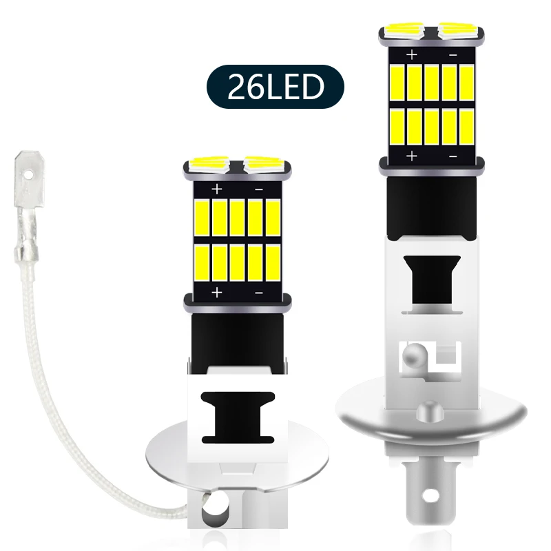 LYMOYO 10 шт. H1 led H3 автомобильный противотуманный светильник 4014SMD 24Led 12В мощный супер