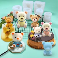 cute bear silicone mold diy pastry chocolate milk tea ice cube cake decoration accessories tool aromatherapy candle epoxy mold