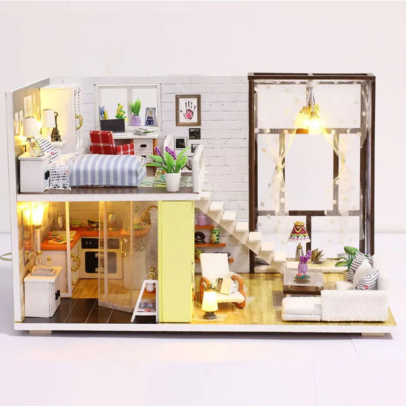 

IIE CREATE Doll House Miniatures Diy Doll House Furniture with LED 3D Wooden Toys Kit Birthday Gift Toys for Children Dollhouse