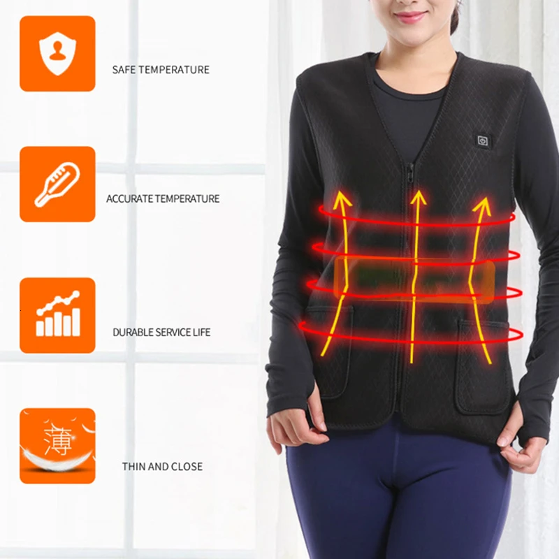 Новая куртка с подогревом Магнитная терапия безвкусный жилет usb-обогреватель