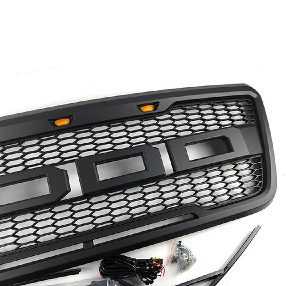 with LED Light F-150 Car Accessory Front Bumper Raptor Grille Centre Panel Upper Grill For Ford F150 2004 2005 2006 2007 2008 images - 6