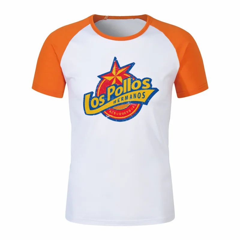 Мужская модная футболка LOS POLLOS футболка с надписью Hermanos Chicken Brothers повседневные футболки с короткими рукавами хипстерская уличная одежда топы - Цвет: P1754C-orange