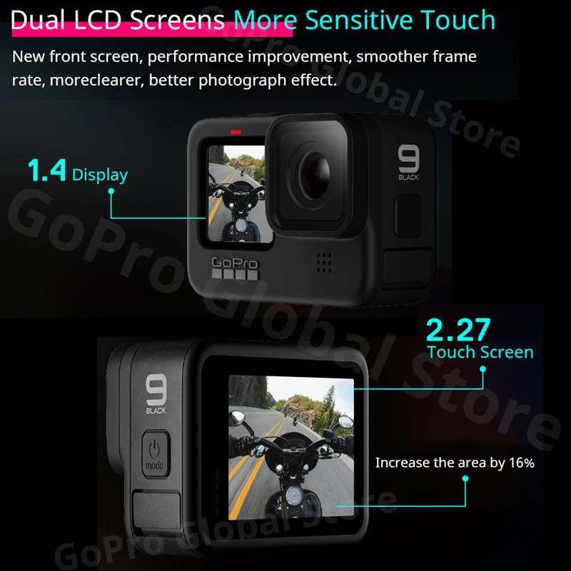 GoPro HERO 9 Black Underwater Action Camera 4K 5K with Color Front Screen Sports Cam 20MP Photos Live Streaming Go Pro | Электроника