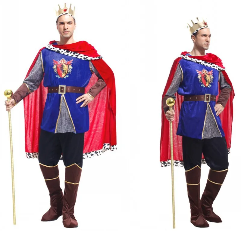

Adults Men King Prince Shirt Pants Cloak Outfit Halloween Cosplay Costumes Masquerade Carnival Party Role Play Dress Up Suit