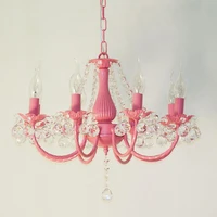 american mediterranean iron chandelier candle restaurant clothing store led creative rural korean rural pink chandelier