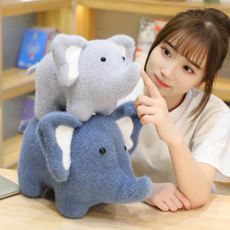 New Hot 30cm/40cm Cute Simulation Elephant Plush Toy Stuffed Soft Animal Pillow Christmas Gift for Kids Kawaii Valentine Present
