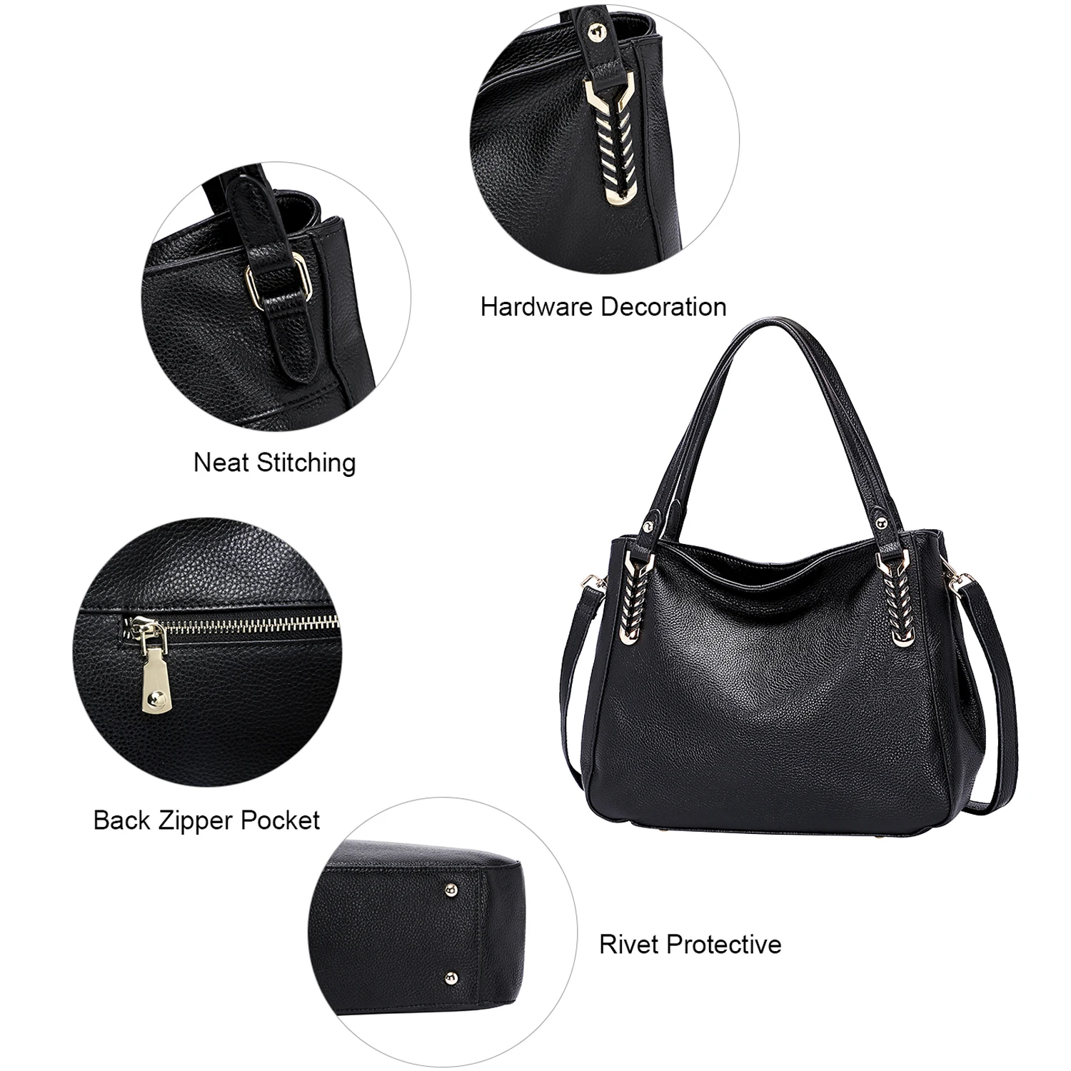 

DOLEESUNE Genuine Leather Shoulder Bags for Women Ladies Totes Handbag Female Leisure Crossbody Bags Designer Top-handle