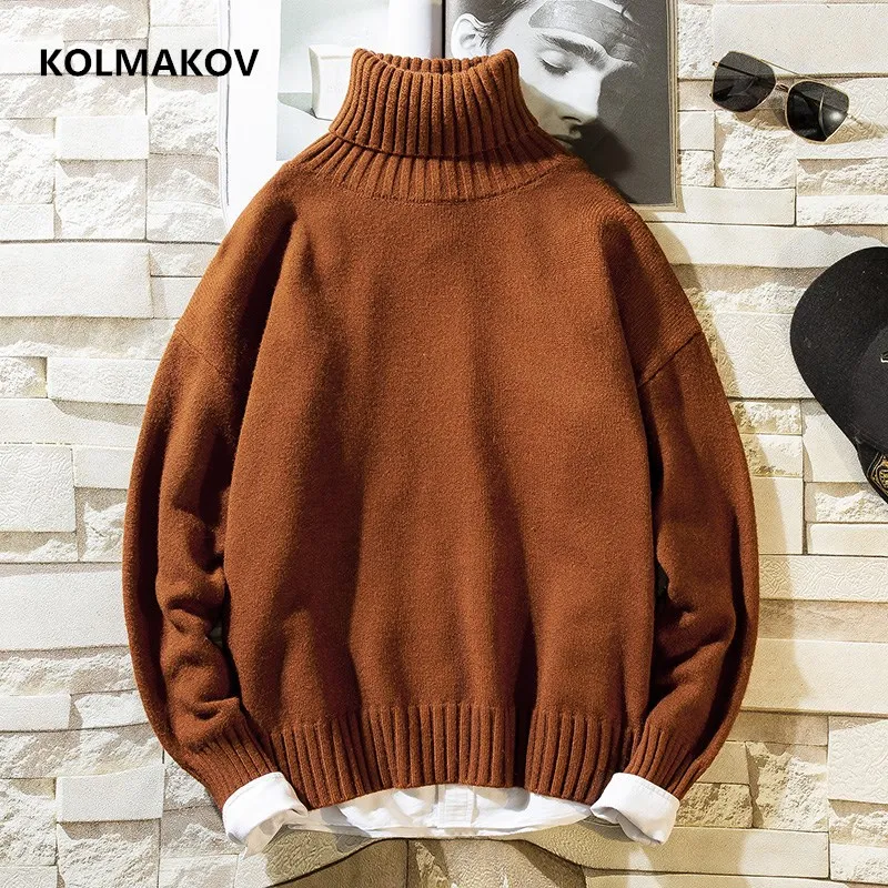 

Мужской свитер с высоким воротником KOLMAKOV, вязаный пуловер из мягкой шерсти, размеры для зимы и осени, 2020, размеры от 2 до 9, 2019