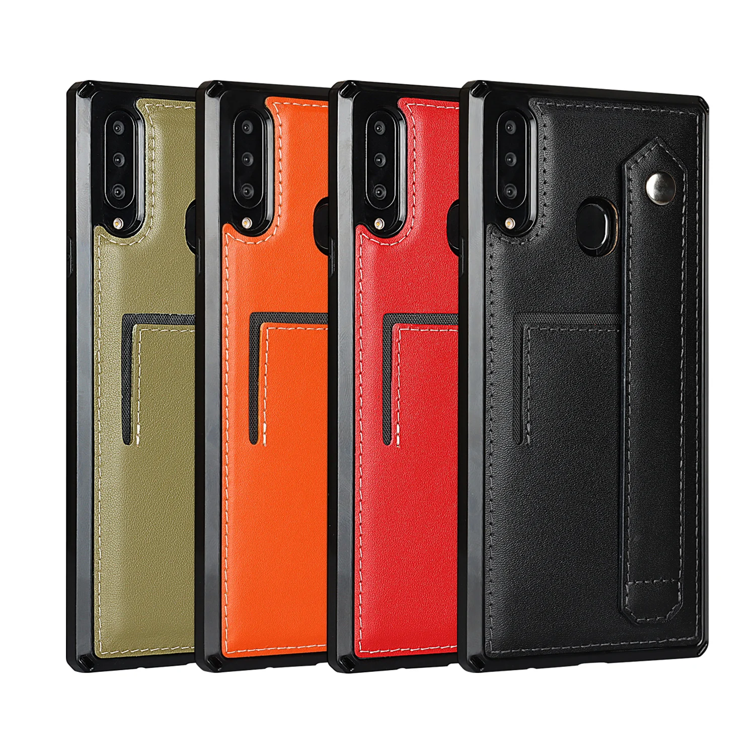 

Luxury Skin feel Pu Leather Phone Case for Samsung Galaxy A20s A207F Retro Back cover Business Phone Protective Holster