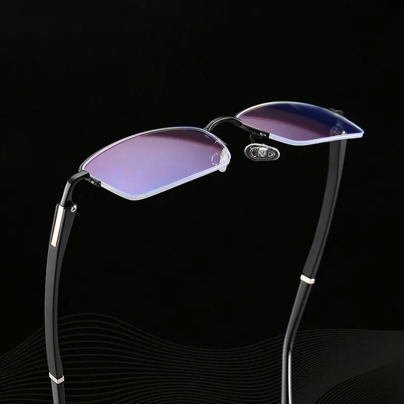 

Оптические очки с металлической оправой унисекс, Полуободковые, с пружинными петлями