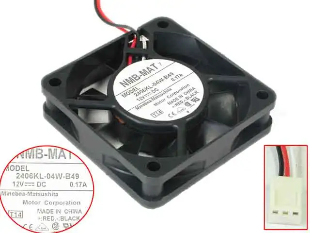 NMB-MAT 2406KL-04W-B49 T14 DC 12V 0.17A 60x60x15 мм вентилятор охлаждения сервера