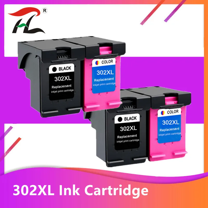 4 упаковки совместимый картридж с чернилами 302XL для HP 302 XL hp Deskjet 2130 2135 1110 3630 3632 Officejet
