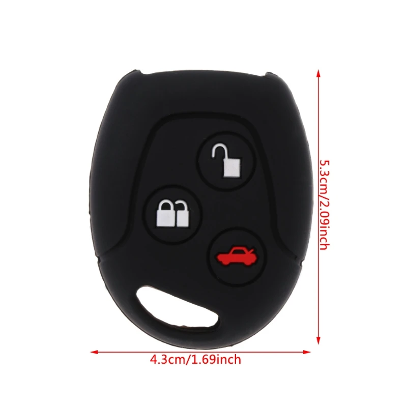 

2021 New Silicone Car Remote Key Fob Case Shell 3 Buttons For Ford Mondeo Fiesta Focus