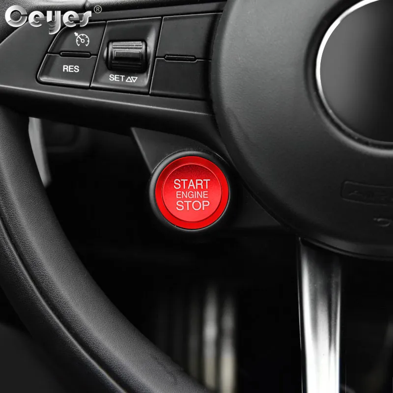 Ceyes автостайлинг кнопка запуска двигателя кольцо Крышка для Alfa Romeo Mito 159 147 156 Giulietta Stelvio 166 аксессуары для интерьера