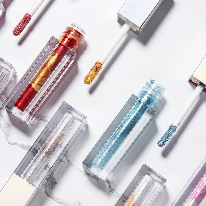 Розовые фиолетовые блестящие жидкие тени для век подводка глаз Карандаш Макияж