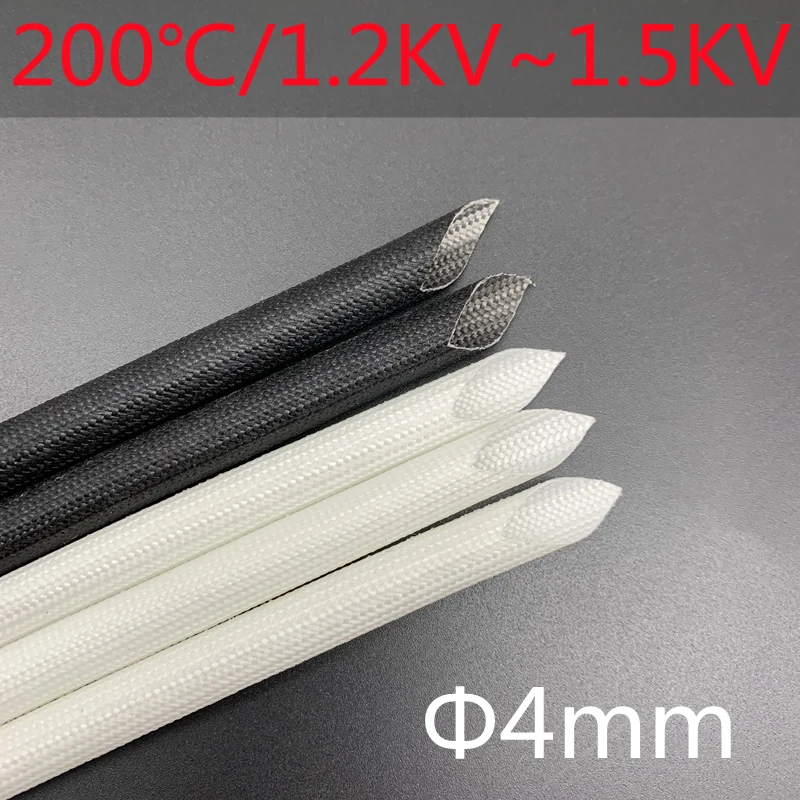 

Φ4mm Fiberglass Cable Sleeve Insulation Soft Braided Chemical Fiber Glass Tube High Temperature Pipe Wire Wrap Protector