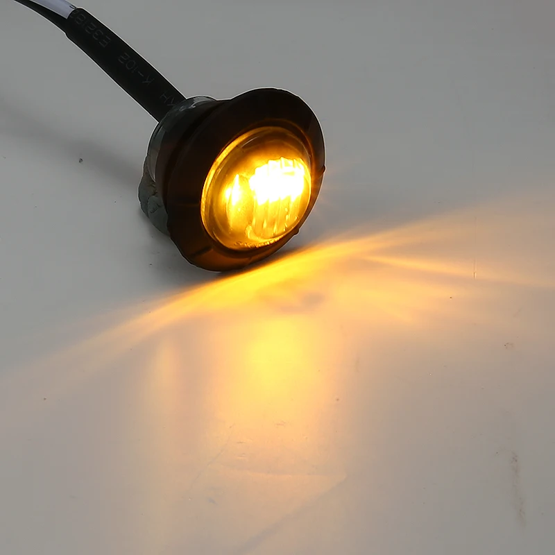 

10pcs 12V 3/4" Round Smoked Amber LED Car Side Marker Lights Waterproof Turn Signal Lamp For Trailer Truck Auto DIY Parts