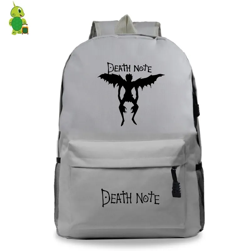 Оранжевый Рюкзак с надписью «Death Note», повседневный рюкзак для ноутбука, школьные сумки для подростков, девочек и мальчиков, модные дорожные сумки на плечо, детские сумки для книг - Цвет: Оранжевый