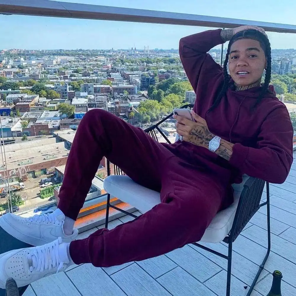 

2020 European and American couples new fashion hooded men's and women's sports casual sweater suit 2-piece set