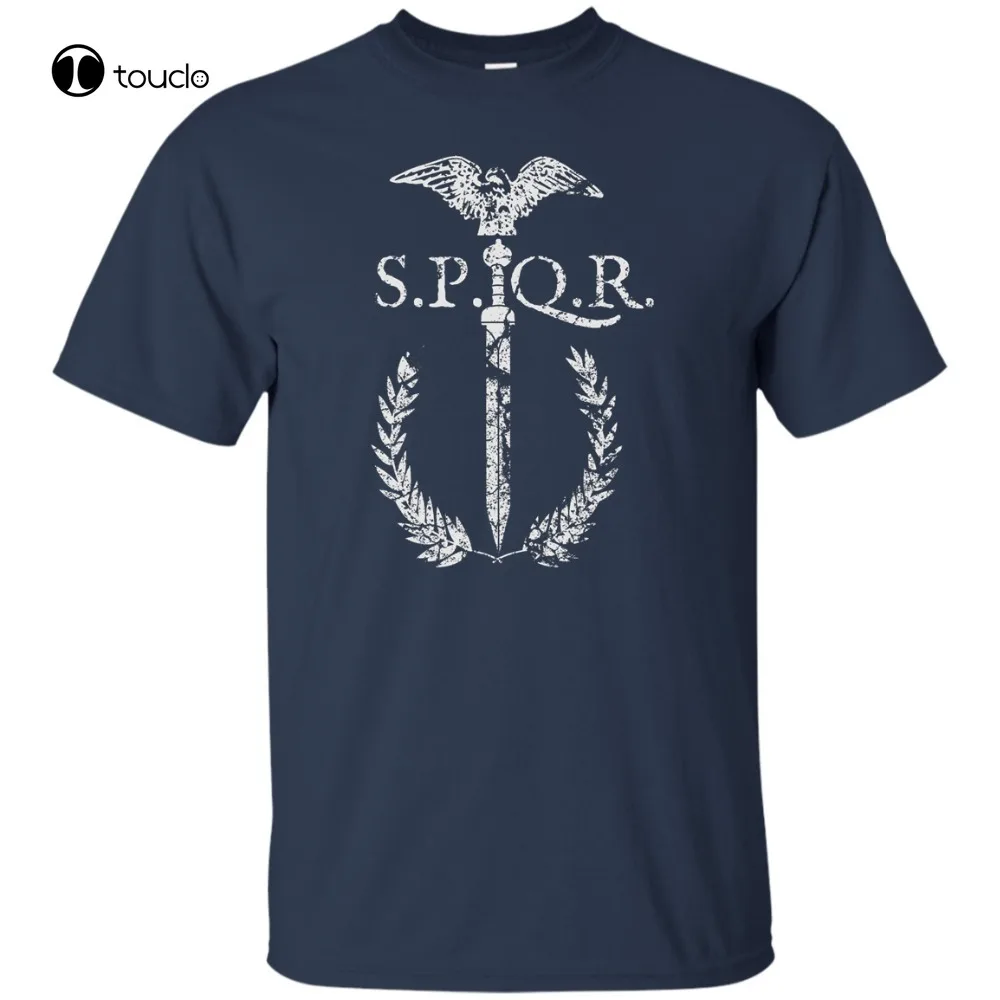 

Spqr Roman Gladius Eagle Rome Empire Wreath Sword Legion Gladiator Emblem Men T Shirt Fashion O-Neck Homme Create T Shirt Cotton