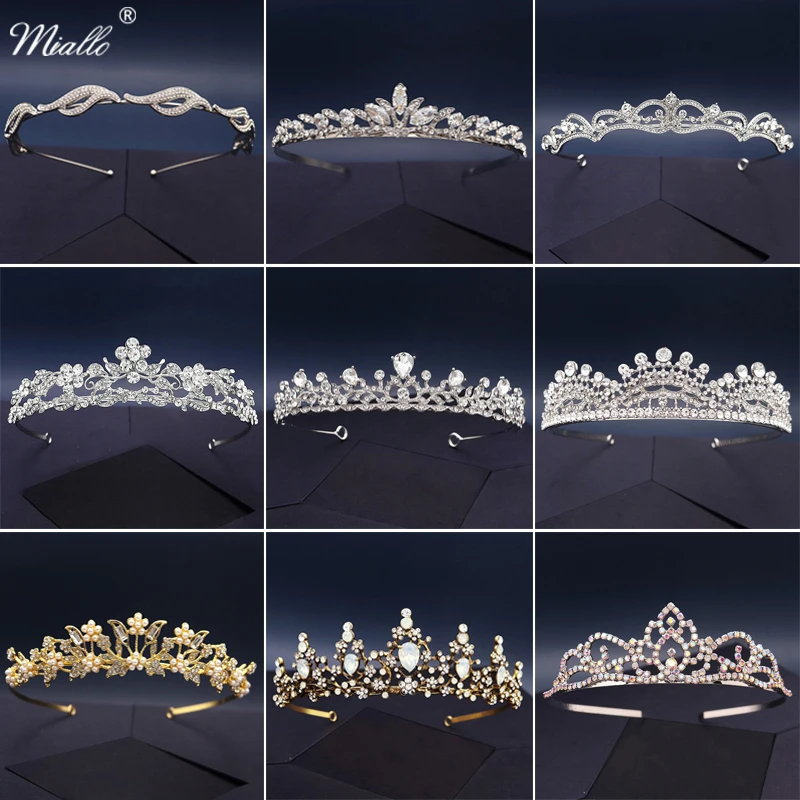 

Miallo Bridal Wedding Accessories Rhinestone Crown Crystal Tiaras and Crowns for Women Silver Color Hair Jewelry Bride Headpiece